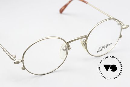 Jean Paul Gaultier 55-4171 1990's Frame Antique Gold, unused (like all our rare vintage J.P.G. eyeglasses), Made for Men and Women