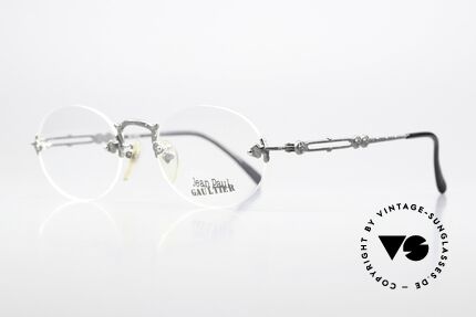 Jean Paul Gaultier 55-4172 Rimless 90s Designer Glasses, frame finish looks antique-silver (frame size 50/20), Made for Men and Women