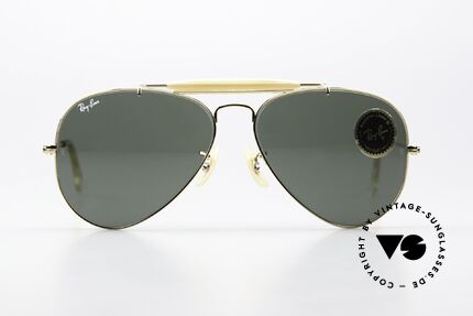 Ray Ban Outdoorsman USA Aviator Sunglasses, Classic Metals Outdoorsman, Arista G-15, 58/14, Made for Men and Women