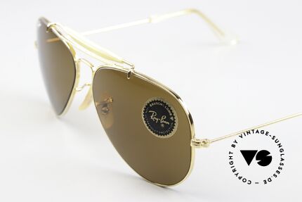 Ray Ban Outdoorsman Rare 58mm Size Shades, high-end brown B-15 lenses with B&L engraving, Made for Men and Women