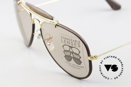 Ray Ban Outdoors Leathers Changeable 58mm Lenses, untouched, unworn 80s model with full packaging, Made for Men and Women