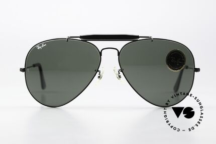 Ray Ban Outdoorsman II G15 Black Chrome Edition, Classic Metals Outdoorsman II, Black Chrome, Made for Men