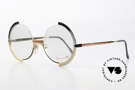 Casanova FC4 Round Art Glasses Unisex, black/red/silver/gold pattern on the front & temples, Made for Men and Women