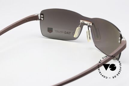 Tag Heuer 7505 Slightly Mirrored Shades, unworn NOS, brushed ruthenium, made in France, Made for Men and Women