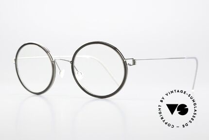 Lindberg Cameron 48 Air Titan Rim Round Frame Women Men, striking refined Air Titan frame with Acetate inner rim, Made for Men and Women