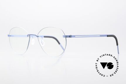 Lindberg 2379 Strip Titan Rimless Glasses Fine Rim, model 2379, 50mm, 135, color code 20: blue metallic, Made for Men and Women