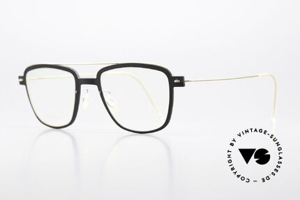 Lindberg 6546 NOW Dull Black And Matt Gold, color GT: matt black front with matt gold temples, Made for Men