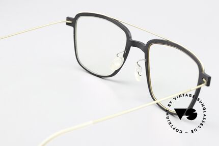 Lindberg 6546 NOW Dull Black And Matt Gold, original DEMO glasses can be exchanged as desired, Made for Men