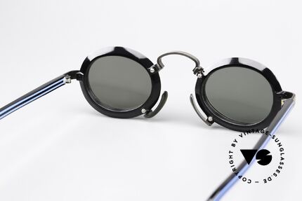 Jean Paul Gaultier 58-1273 Designer Shades 80's 90's, here is an unworn example in color 5 (blue and black), Made for Men and Women