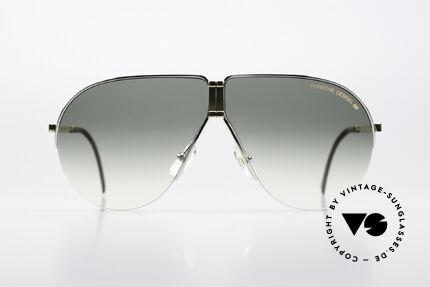 Porsche 5628 Bicolor In Gold And Silver, practical PORSCHE folding 1980's vintage sunglasses, Made for Men