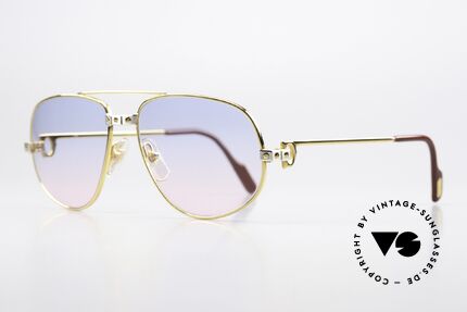 Cartier Romance Santos - M Babyblue Pink Gradient Lens, this pair (with SANTOS decor) is MEDIUM size 56-16, 135, Made for Men and Women