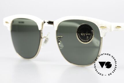 Ray Ban Clubmaster Old USA Timeless Classic, the unisex version with "electric white" coloring, Made for Men and Women