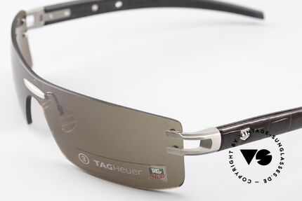 Tag Heuer L-Type 0451 Rimless Luxury Sunglasses, hypoallergenic elastomer (a FORMULA 1 innovation), Made for Men
