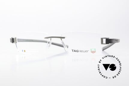 Tag Heuer 7104 Rimless Frame Rubber Temples, Tag Heuer glasses TH 7104, col. 017, size 55-18, Made for Men