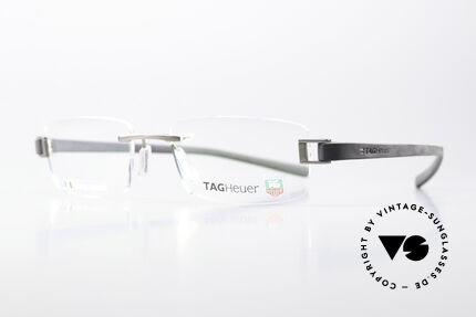 Tag Heuer 7104 Rimless Frame Rubber Temples, with “racing” temples made of elastomer rubber, Made for Men