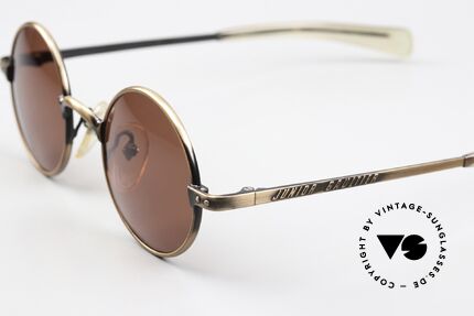 Jean Paul Gaultier 57-0173 Antique Bronze Frame 90s, round frame with "Junior Gaultier" on the temples, Made for Men and Women