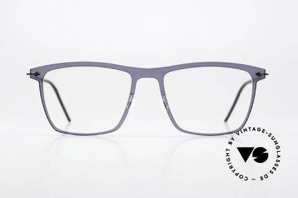 Lindberg 6535 NOW Dark Blue Front Translucid, square model 6535, size 53/18, for ladies and gents, Made for Men and Women