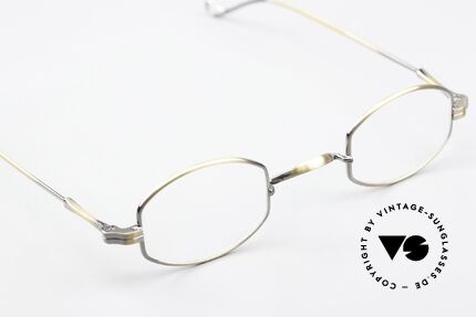 Lunor II 02 Small Frame In Antique Gold, this rarity can be glazed with prescription lenses, Made for Men and Women