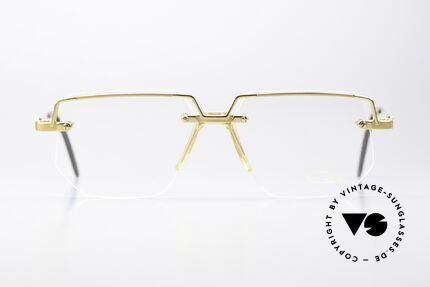 Cazal 742 Gold Plated 90's Eyewear, interesting combination of lenses and frame, Made for Men