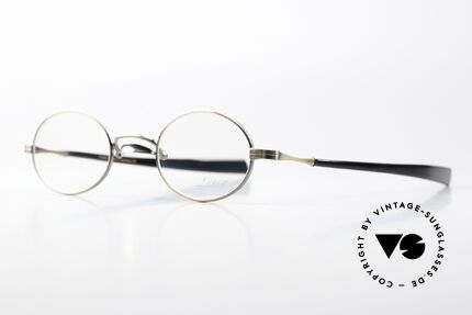 Lunor Swing A 33 Oval Customized Antique Bicolor, "A" stands for "acetate temples", medium size 44/25, 143, Made for Men and Women