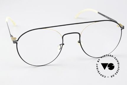 Mykita Minttu Unisex Specs Gold Jetblack, innovative flexible frame construction: one size fits all, Made for Men and Women