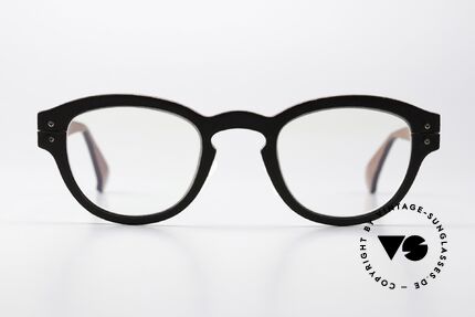 Lucas de Stael Minotaure M02 Leather Frame Panto Unisex, a pair of panto designer glasses; handmade in France, Made for Men and Women