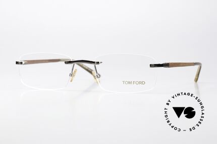 Tom Ford TF5080 Rimeless Wooden Temples Details