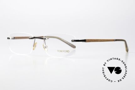 Tom Ford TF5080 Rimeless Wooden Temples, rimless unisex frame with flexible wooden temples, Made for Men and Women