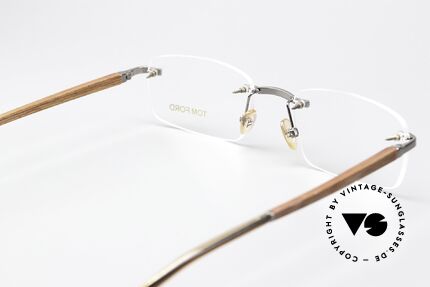 Tom Ford TF5080 Rimeless Wooden Temples, lens shape and lens size can be varied by the optician, Made for Men and Women