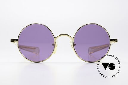 Jean Paul Gaultier 57-0173 Unique Purple Sun Lenses, model 57-0173 in size 46/22, GP = GOLD PLATED, Made for Men and Women