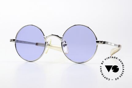 Jean Paul Gaultier 57-0173 Silver Chrome Navy Blue Details