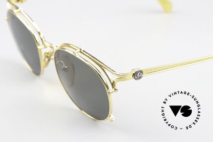 Jean Paul Gaultier 56-2171 Designer Panto Sunglasses, precious 22 carat gold-plated frame (strikingly noble), Made for Men and Women