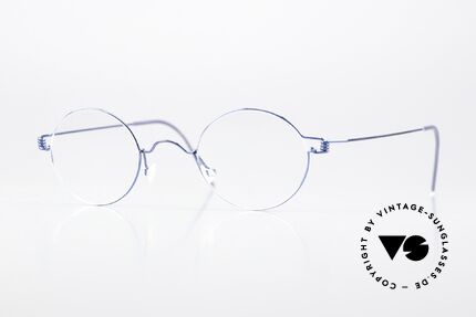 Lindberg Corona Air Titan Rim Round Specs Blue Metallic Details