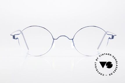 Lindberg Corona 42 Air Titan Rim Round Specs Blue Metallic, distinctive quality and design (award-winning frame), Made for Men and Women