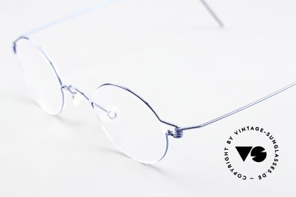 Glasses Lindberg Corona Air Titan Rim Round Specs Blue Metallic