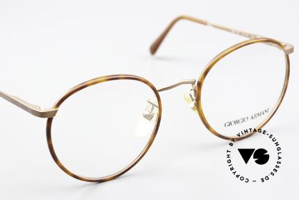 Giorgio Armani 145 Vintage 80's Panto Glasses, elegant frame finish: chestnut brown & matte bronze, Made for Men