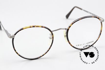 Giorgio Armani 145 Eyewear Classics Of The 80s, elegant frame finish: chestnut brown & matte silver, Made for Men