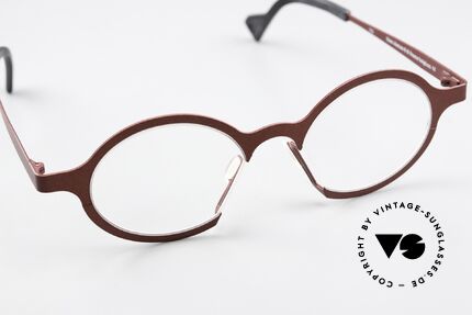 Theo Belgium James 6 James Family Eyeglasses, size 47-18; color code 763 (wine red metallic), Made for Men and Women