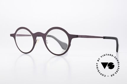 Theo Belgium Mille 24 Dark Purple Dull Metallic, avant-garde designer eyeglasses in TOP quality, Made for Men and Women