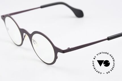 Theo Belgium Mille 24 Dark Purple Dull Metallic, unworn; like all our vintage Theo eyewear specs, Made for Men and Women