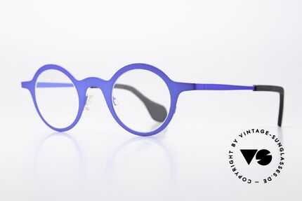 Theo Belgium Mille 24 Metal Frame Blue Metallic, avant-garde designer eyeglasses in TOP quality, Made for Men and Women