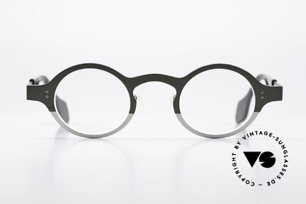 Theo Belgium Huitante Sept Two-Tone Designer Glasses, striking round designer specs by THEO Belgium, Made for Men and Women