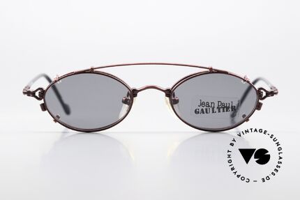 Jean Paul Gaultier 55-0013 Vintage Eyewear From 1996, SMALL frame in "burnt red metallic" in size 44-18, Made for Men and Women