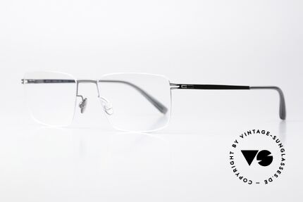Mykita Nobu Classic Square Eyeglasses, color 328 = silver / shiny graphite (for ladies & gents), Made for Men and Women