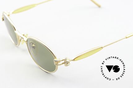 Jean Paul Gaultier 56-7113 Matte Gold Green Shades, unused (like all our rare Haute Couture sunglasses), Made for Men and Women