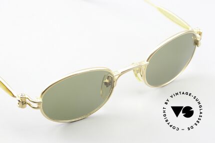 Jean Paul Gaultier 56-7113 Matte Gold Green Shades, NO retro shades; authentic designer piece from 1994, Made for Men and Women