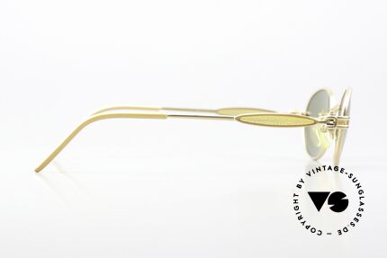Jean Paul Gaultier 56-7113 Matte Gold Green Shades, sun lenses could be replaced with prescriptions, too, Made for Men and Women