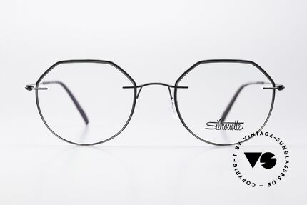 Silhouette 5500 Black Rimless Titan Frame, collection: Dynamics Colorwave Core Accent Rings, Made for Men and Women
