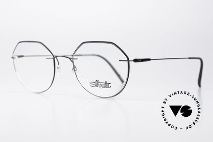 Silhouette 5500 Black Rimless Titan Frame, strikingly angular rimless glasses with “acetate core”, Made for Men and Women