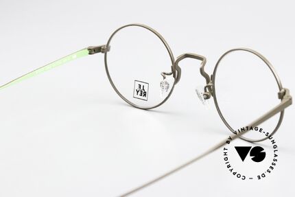 JF Rey JF3013 Mint Green Taupe Frame, round unisex metal glasses in mint green and taupe, Made for Men and Women